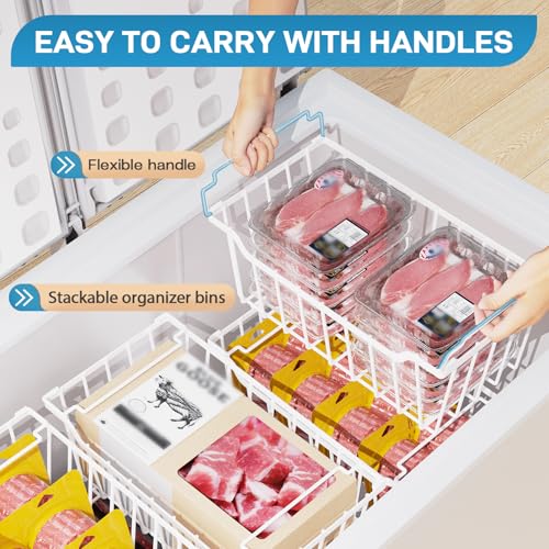 Black 4 Pack Stackable Freezer Organizer Bins C849