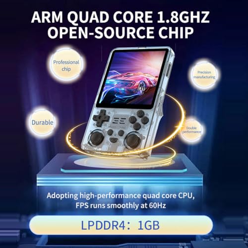 Transparent Black 4 Inch Handheld Retro Game Console O668