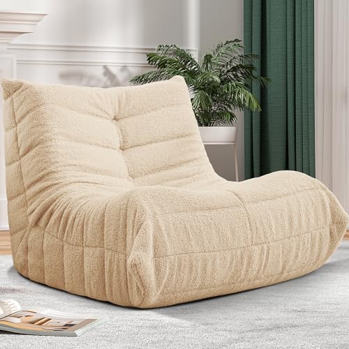 Black Plush Bean Bag Chair with Memory Foam N8359