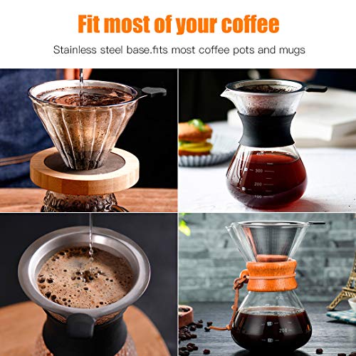 Stainless Steel Reusable Cone Coffee Mesh Dripper W8472