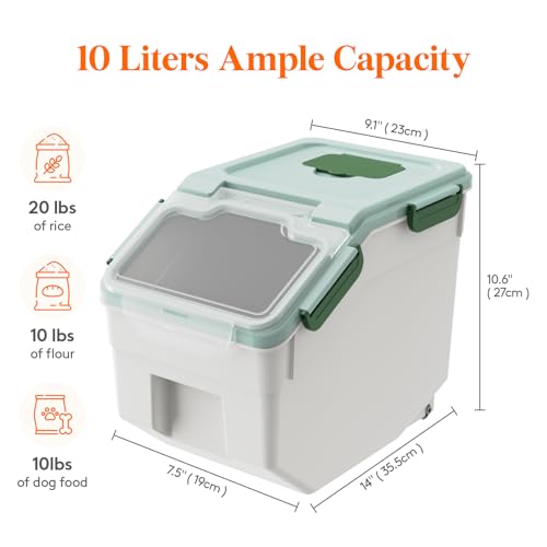 Dog Food Storage Container with Lid and Wheels V8562
