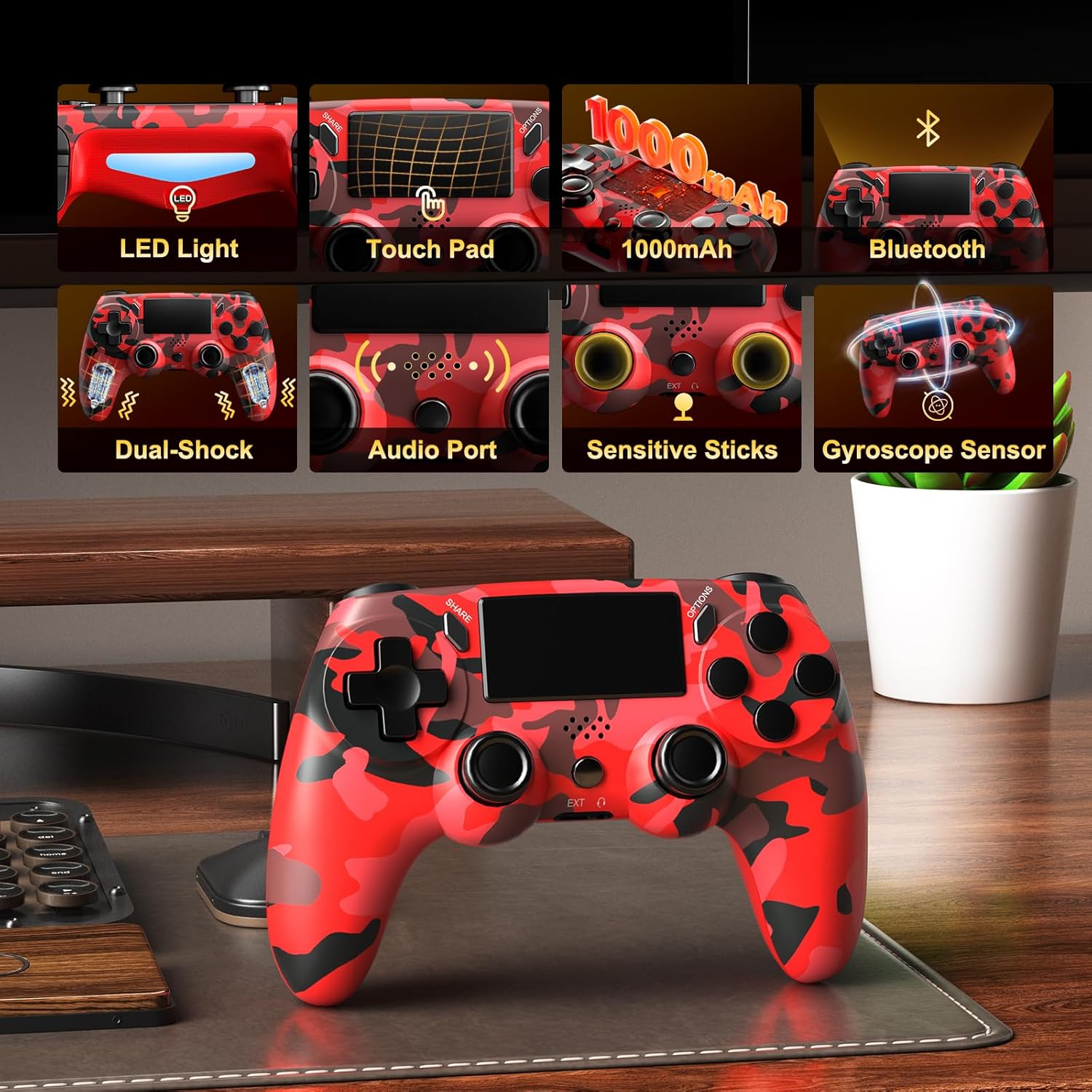 2 Pack Wireless Controller for PS4 J510