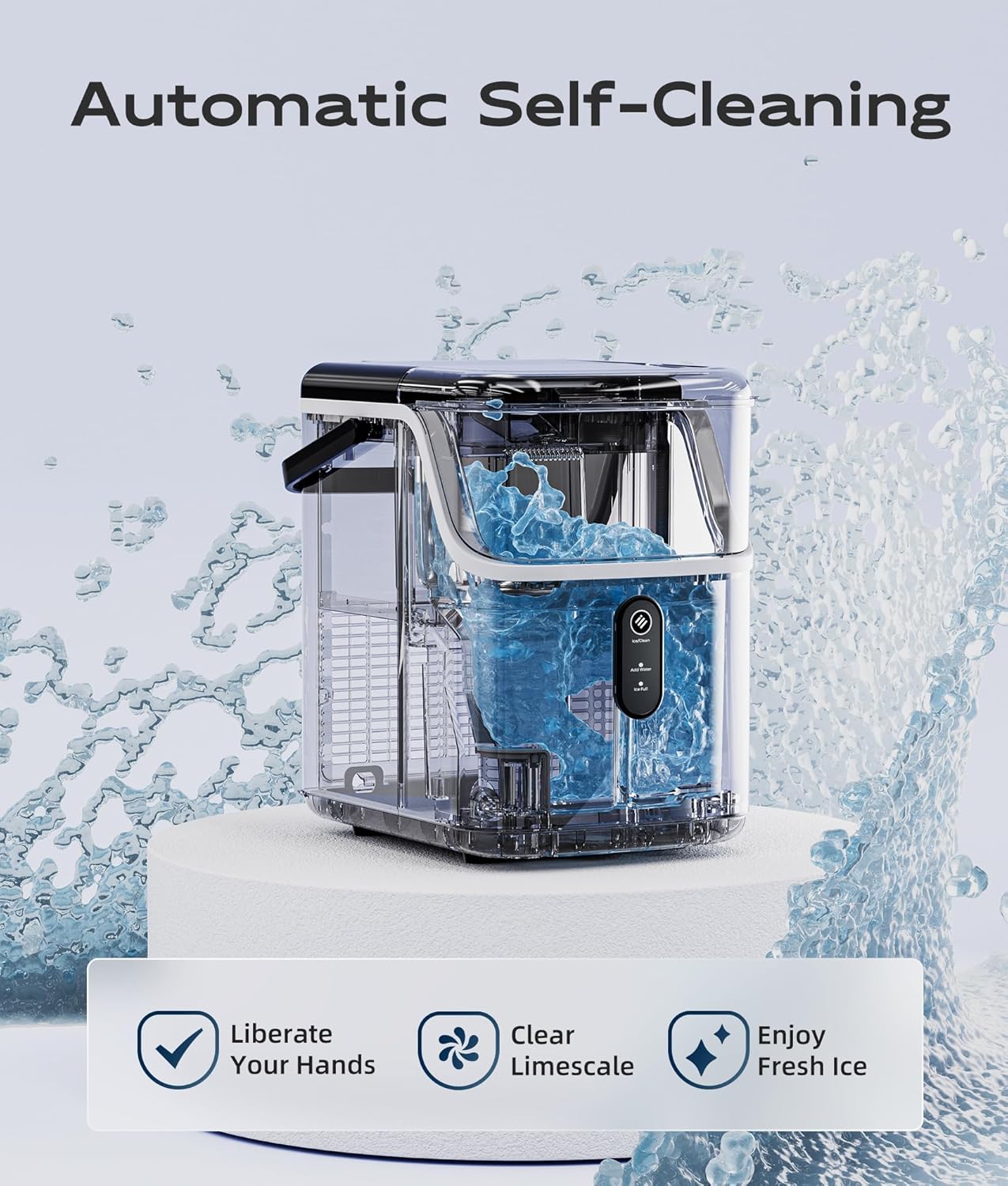 Stainless Steel Nugget Ice Maker, 33 lbs/24H A507