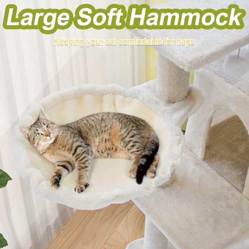 White 40'' Cat Tree Tower with Scratching Post G499
