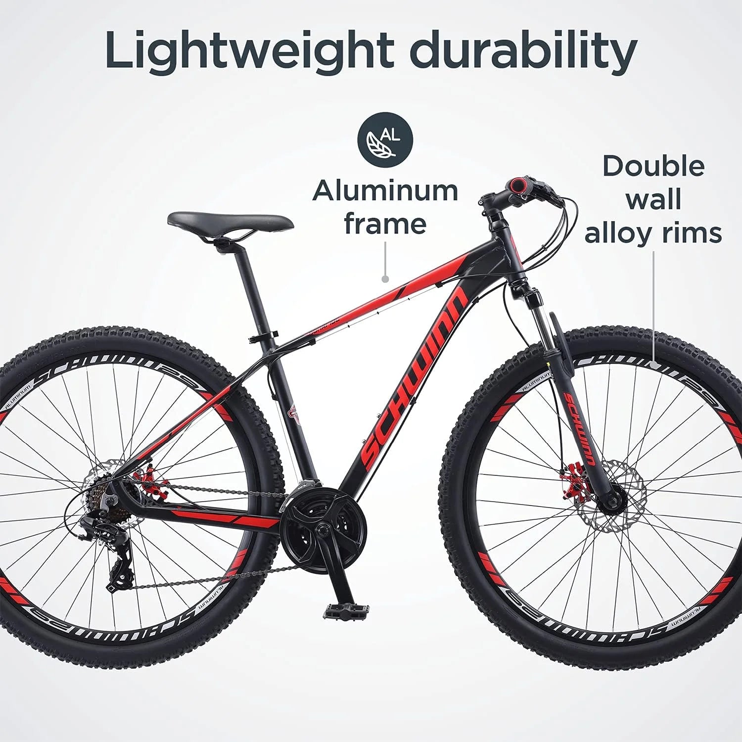 Open Box 24 Speed 29 Inch Wheels Matte Black Red Mountain Bike L234