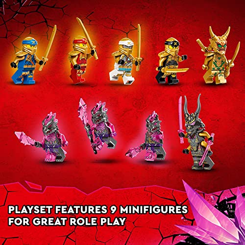 Large 4 Headed Action Figure with Blade Wings Plus 9 Minifigures Y938