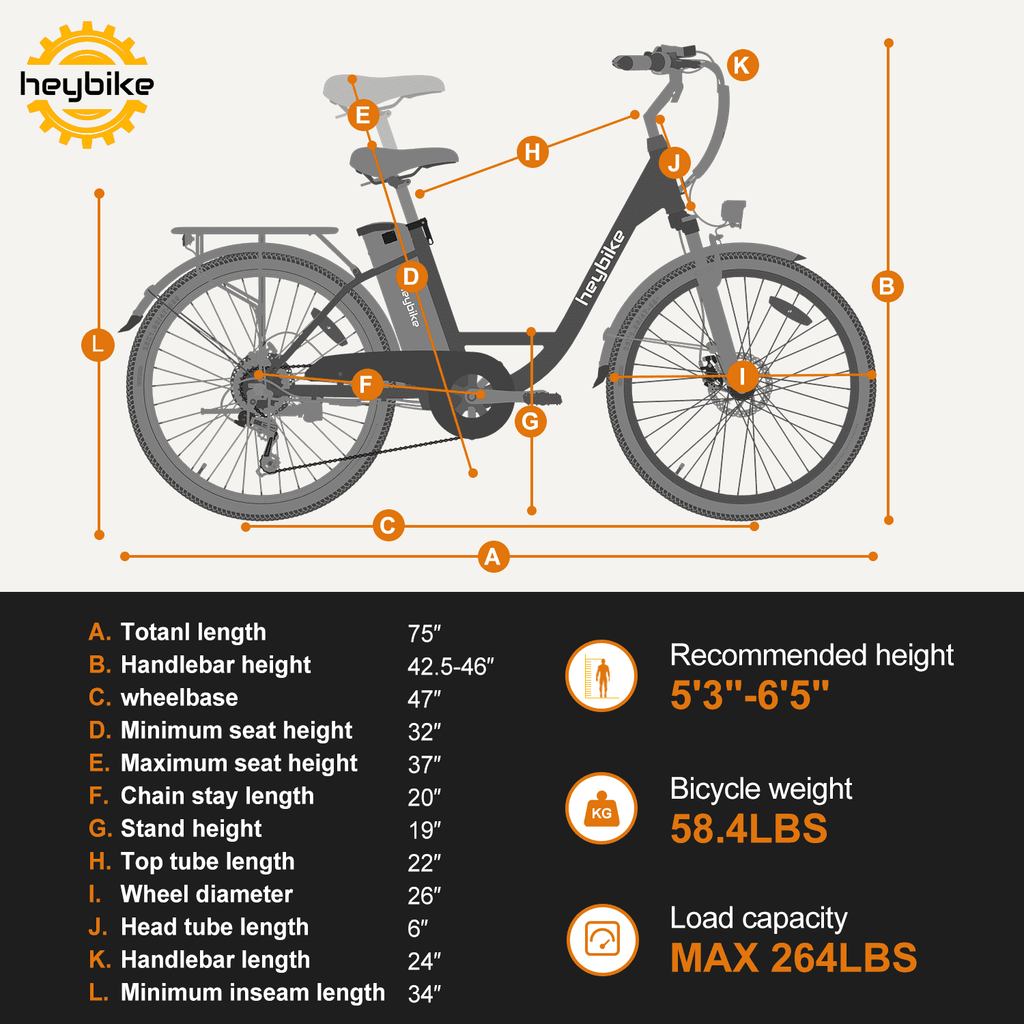 Electric City Cruiser Bicycle 26" 7-Speed Electric Bike with Removable Battery M5921