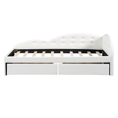 Gray Velvet Twin Size Daybed with Storage Drawers D474