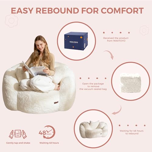 Beige Floral Shaped Bean Bag Sofa X359