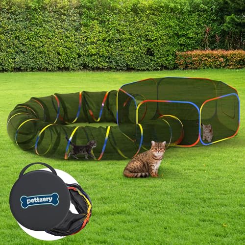 Outdoor Cat Enclosure - Portable Catio Playground Tent & Tunnels H5160