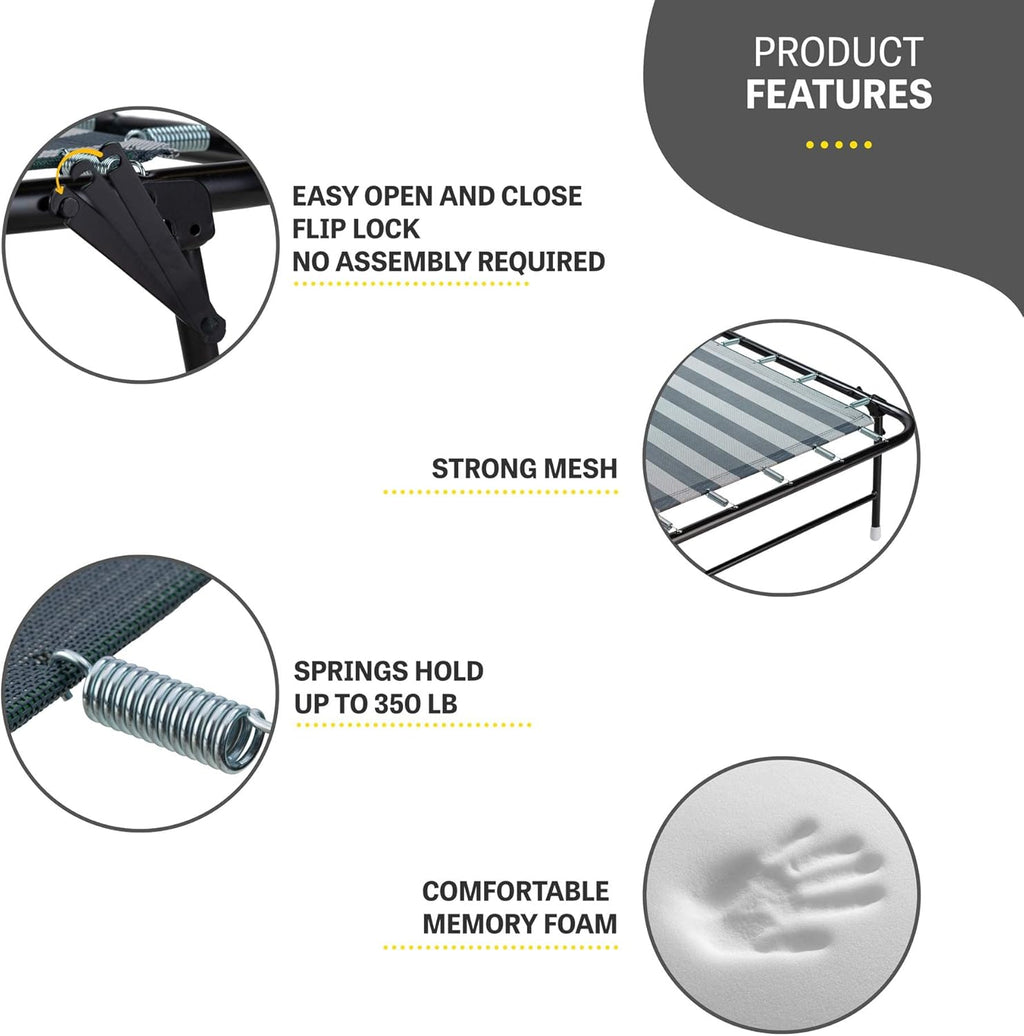 Folding Bed with Memory Foam Mattress and Carry Bag V3089
