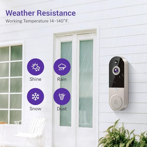 Black 1080P Wireless Video Doorbell Camera with Night Vision E3168