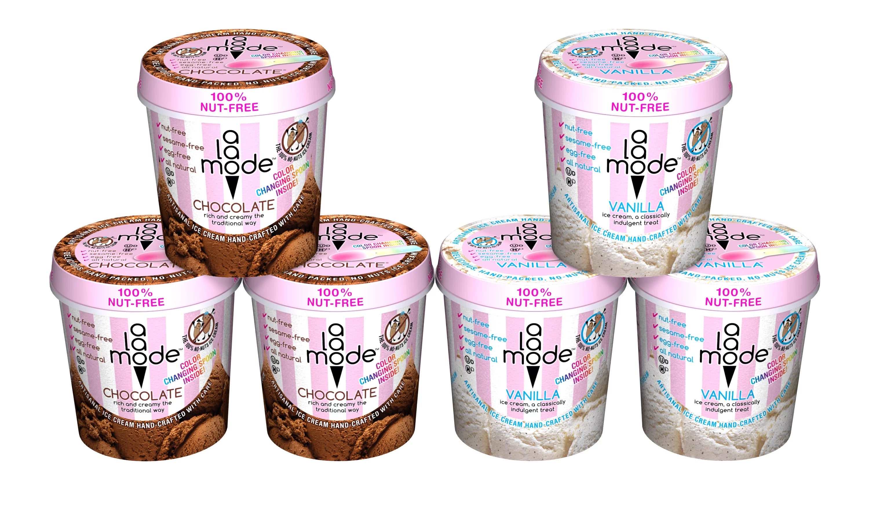 6ct 16 oz Vanilla Ice Cream Pints and Chocolate Ice Cream Pints D53121