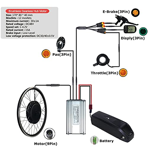 Electric Bike Conversion Kit 48V 1500W 26 inch Front Wheel Hub Motor G669312