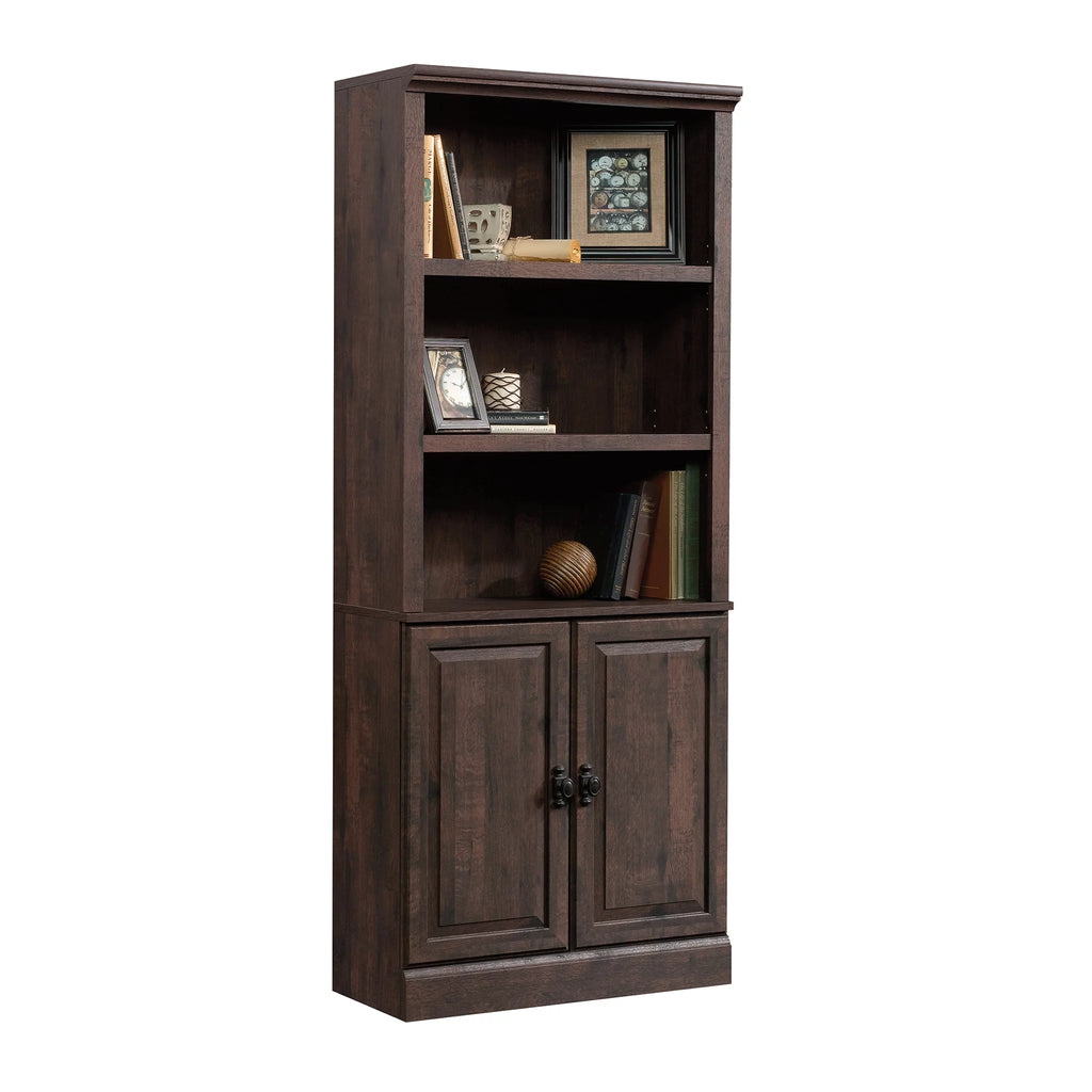 Heritage Walnut Finish 5 Shelf Bookcase with Doors O850609