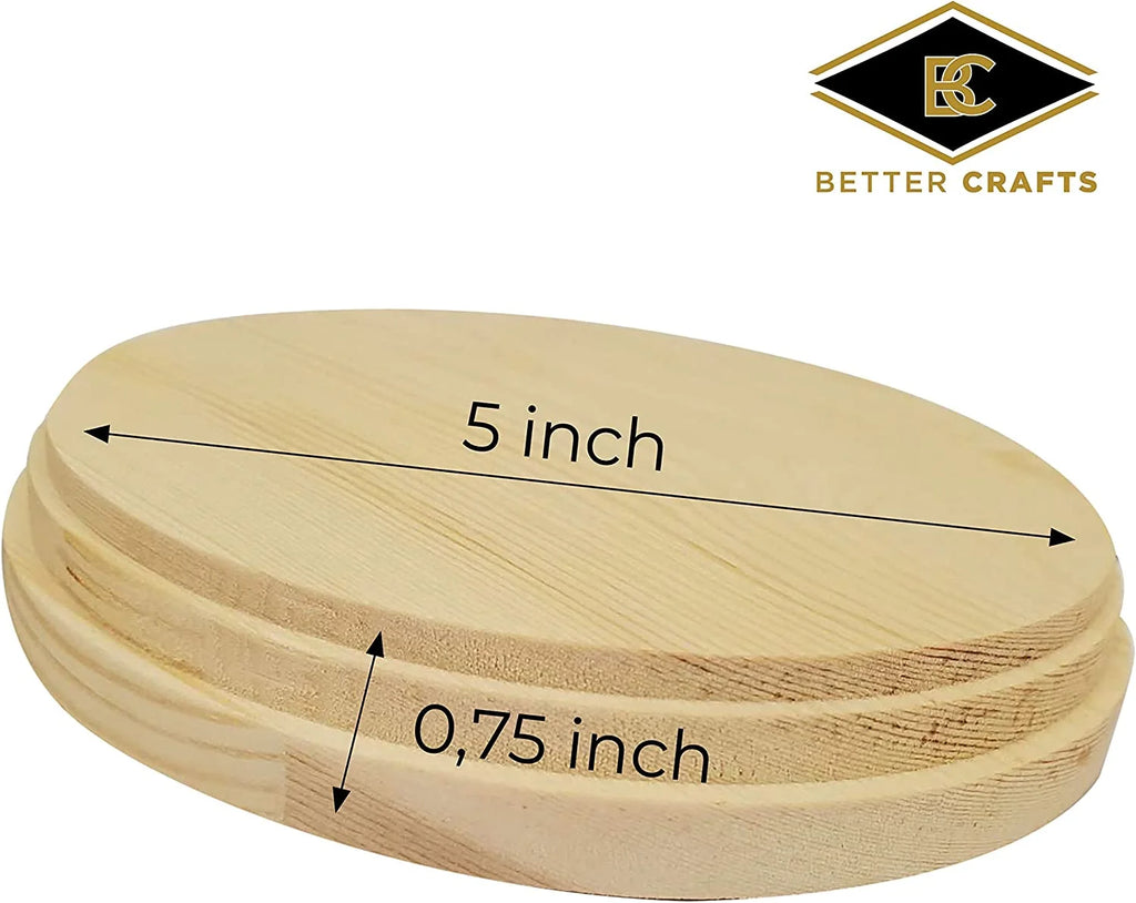 Natural Pine Unfinished Wood Plaque 5 Inch 2 Pcs S92339