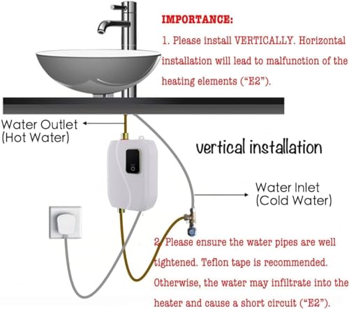 3000W 110V Under Sink Instant Electric Water Heater A684077