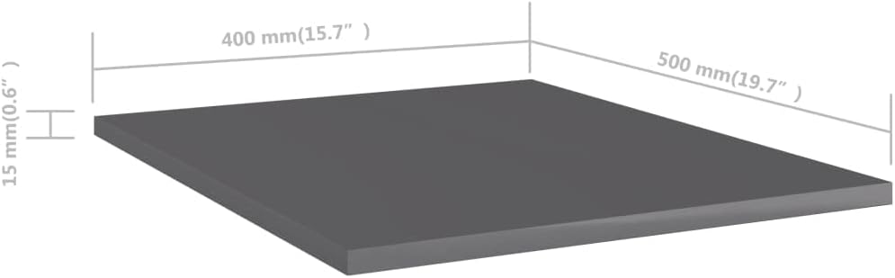 8 pcs High Gloss Gray Engineered Wood Shelf E668408