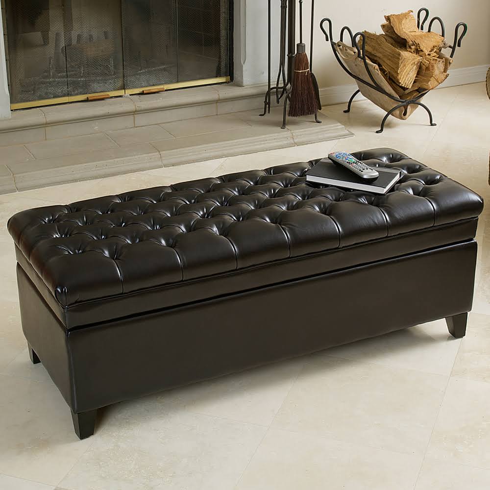 Espresso Tufted Storage Ottoman O3685