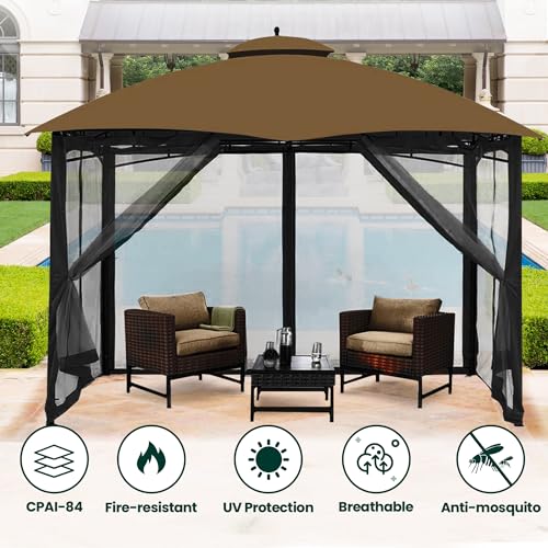 Black 10' x 10' 4-Panel Mosquito Netting with Zippers N390042