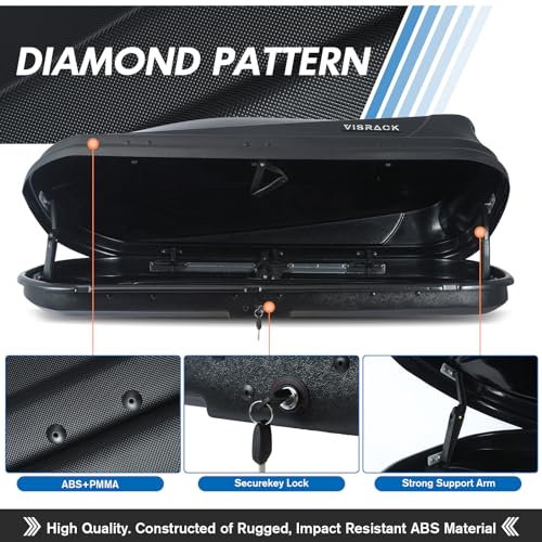 Gray 13 Cubic Feet Rooftop Cargo Box A9586