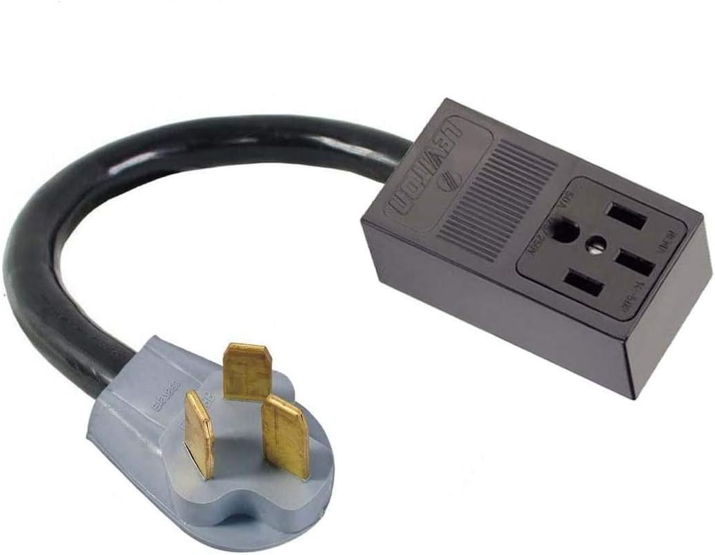 3-Prong Plug to 4-Pin Receptacle Adapter Power Cord, 50A-125/250V, Pack of 2 L766349