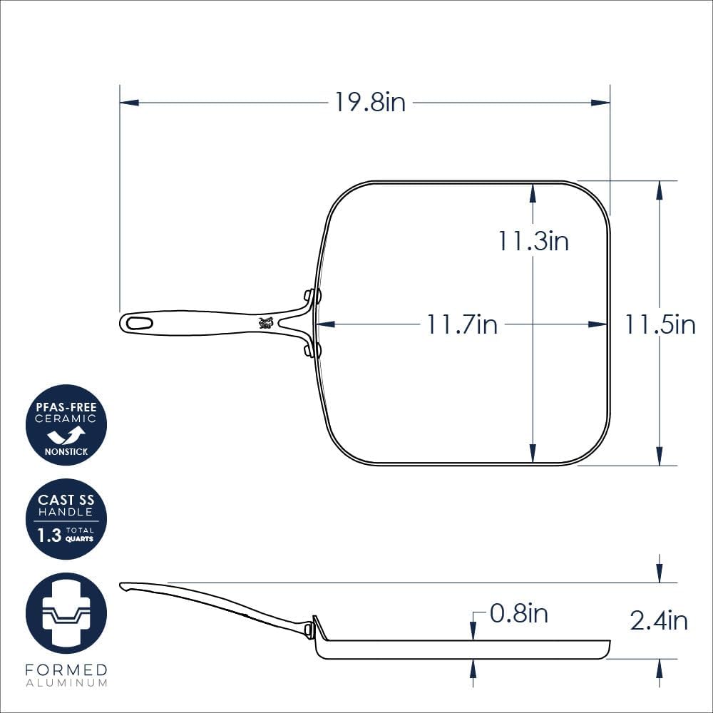 11-Inch Ceramic Coating Square Griddle O63065