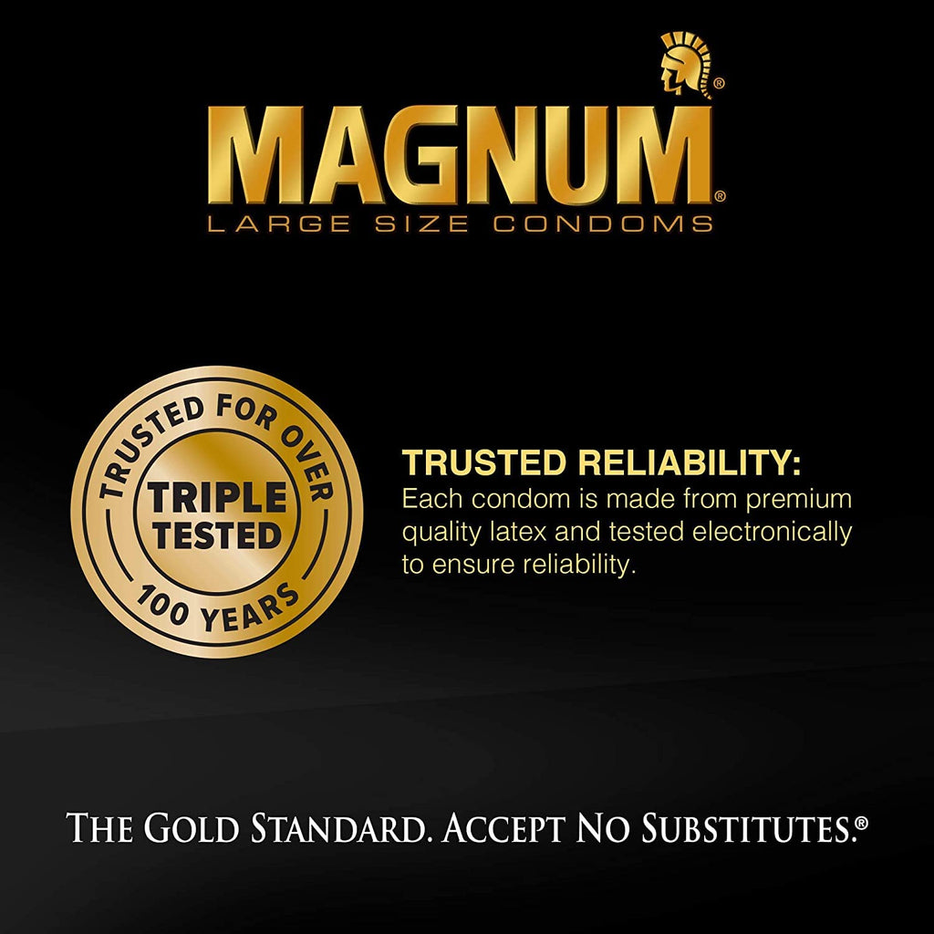 Magnum XL Lubricated Latex Condoms 12 Each C5647