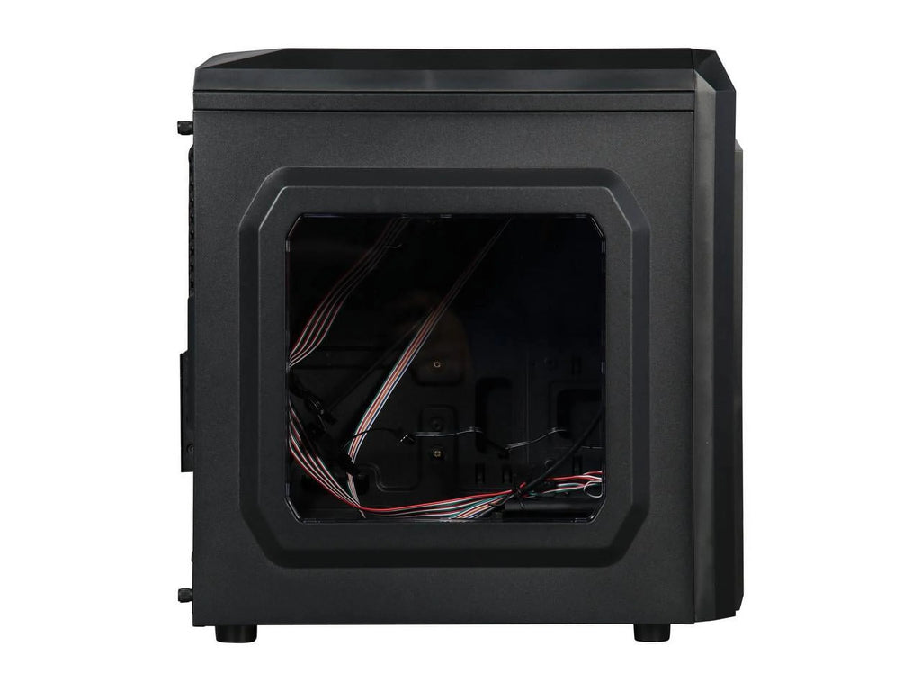 Black/Orange Micro-ATX Mini Tower Computer Case with 2 x Orange LED Fans X8184