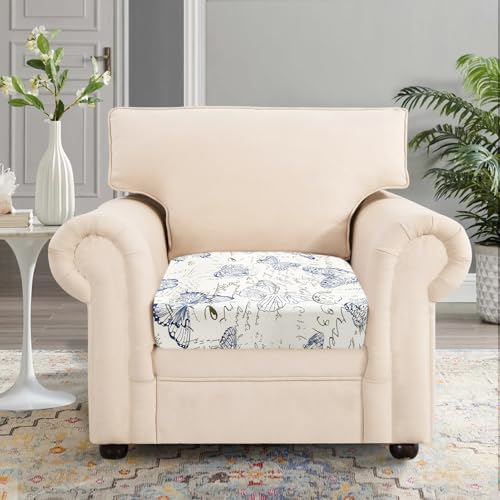 Waterproof Couch Cushion Covers Replacement, Washable Sofa Chair Seat Cushion Covers Soft Jacquard Couch Cushion Slipcovers Stretch Furniture Protector (Medium, Light Grey) G5142