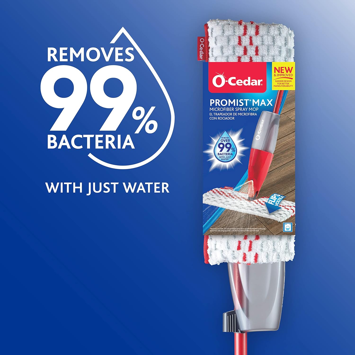 Red Microfiber Spray Mop with 4 Extra Refills Z798473