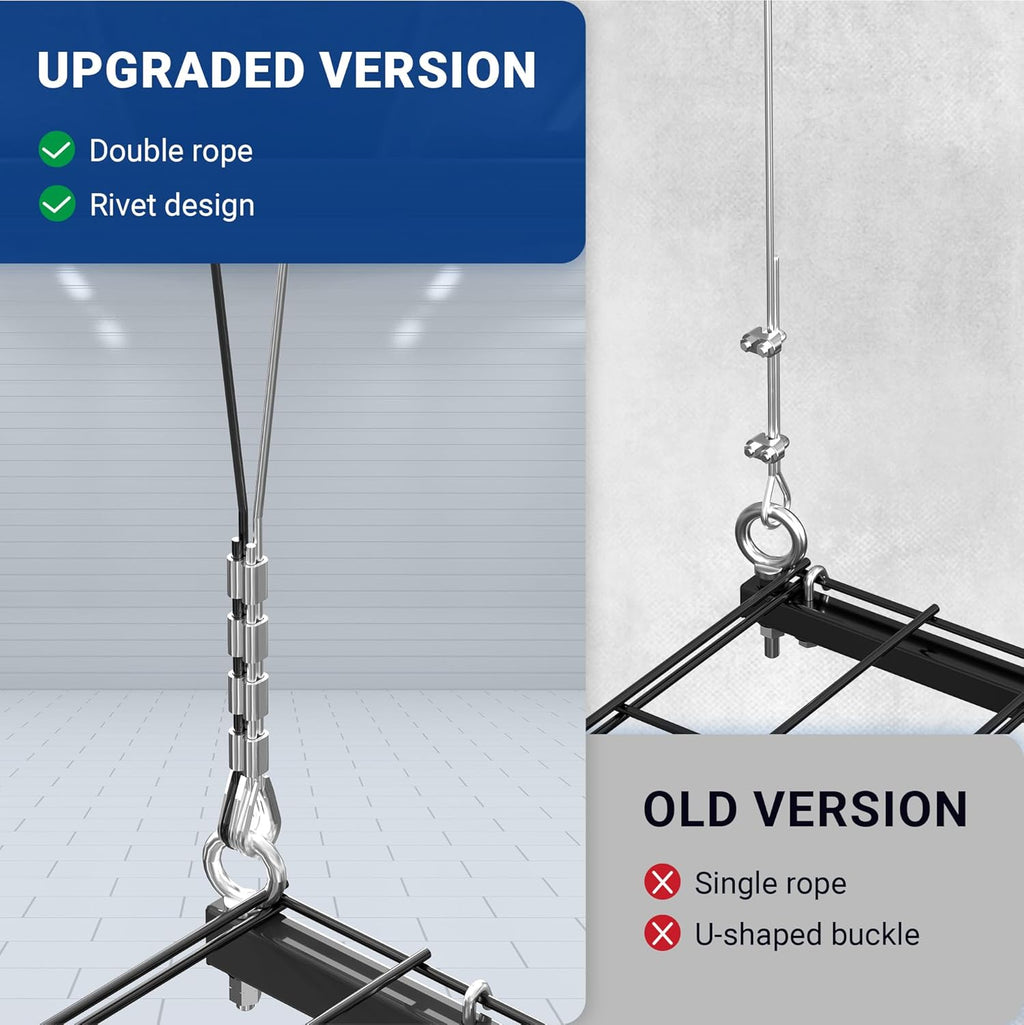 4x4 Ft Overhead Garage Storage Rack, Satin Black T52378