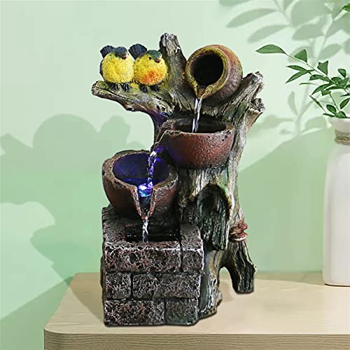 Desktop Fountain with Bird Resin Q918