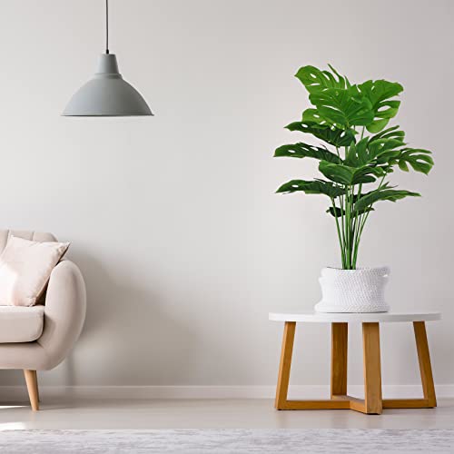 Set of 2 Artificial Areca Palm Plants, 32 Inch Fake Tropical Palm Trees with Greenery Leaves and Stems V191967