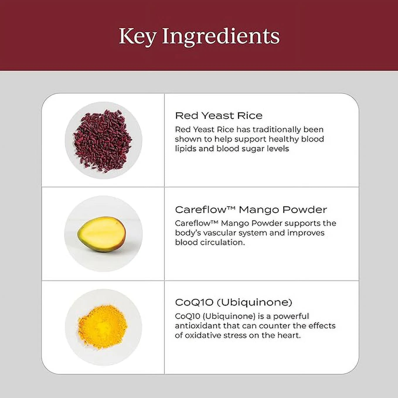 Heart Health Supplement with CoQ10, Red Yeast Rice & Inositol, 30 Pack Z3823