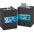 Set of 2 Nightstands with 2 Drawers and Glass Top W698583