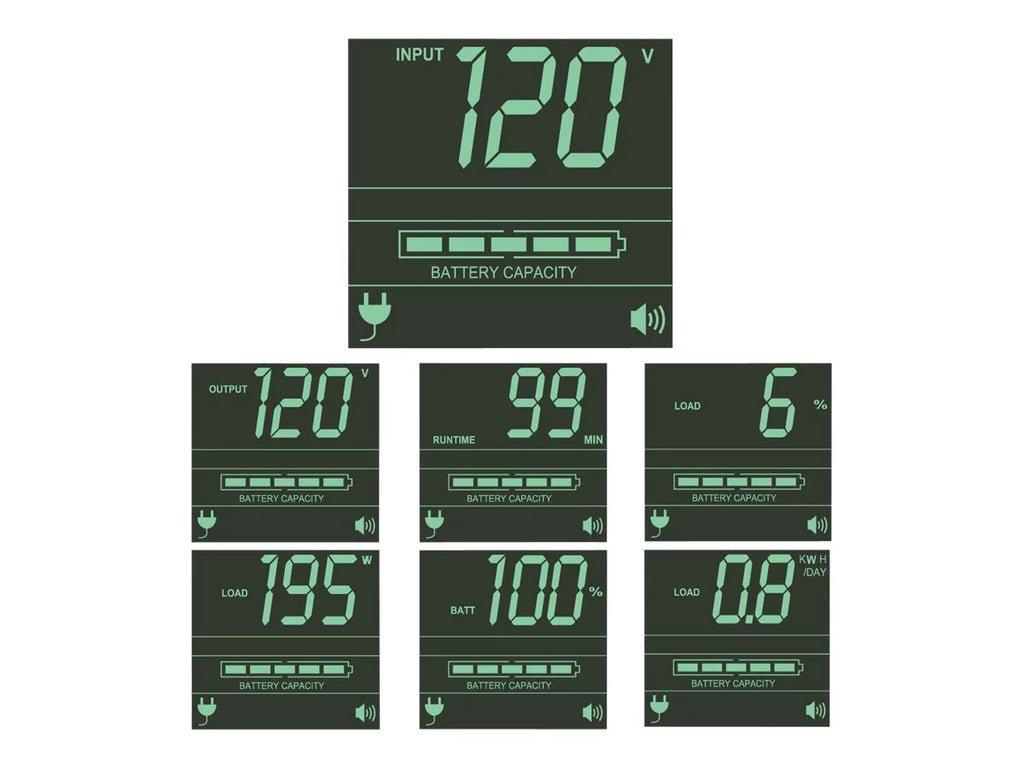 1000VA 700 Watts 6 Outlets 2U Rackmount UPS D124