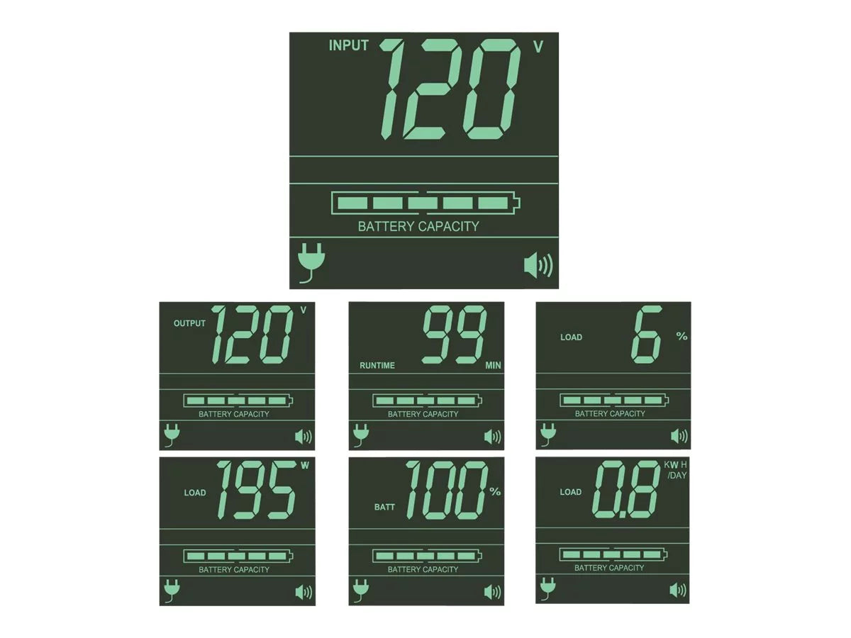 1000VA 700 Watts 6 Outlets 2U Rackmount UPS D124
