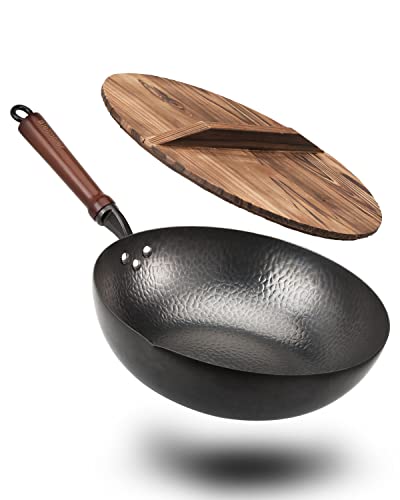 12.5" Carbon Steel Wok with Lid R27188