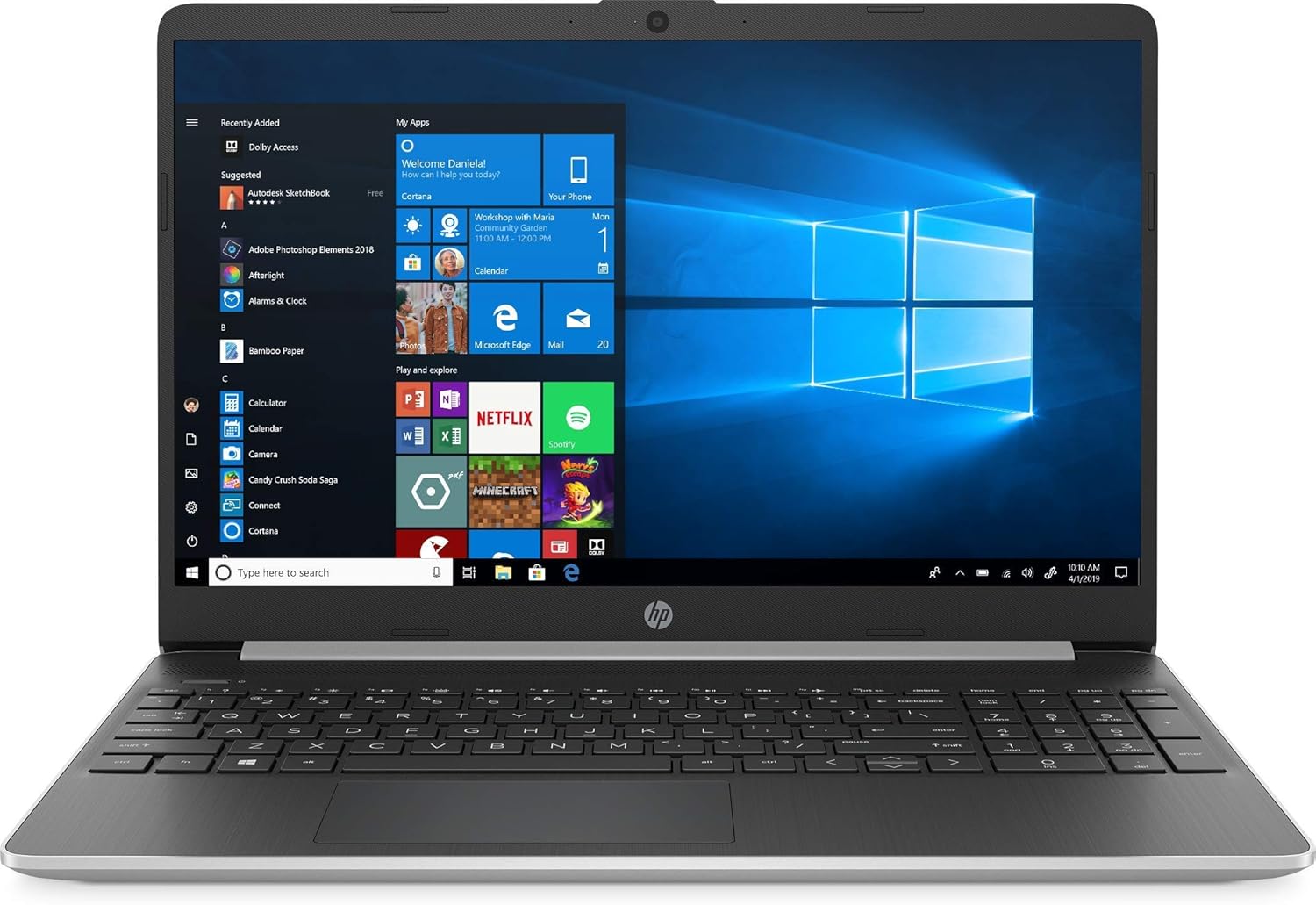 15.6" HD Touchscreen Laptop Intel Core i3 8GB DDR4 RAM 128GB SSD HDMI Bluetooth Windows 10 Silver L33181