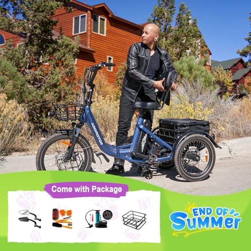 Folding Electric Tricycle, 750W, 48V 20Ah, 3 Wheel, Step Through, Parking Brake, Rear Motor & Differential U565046