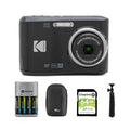 White Digital Camera Bundle with 64 GB SDXC Memory Card, Rechargeable Batteries, Tripod, and Camera Case N839585