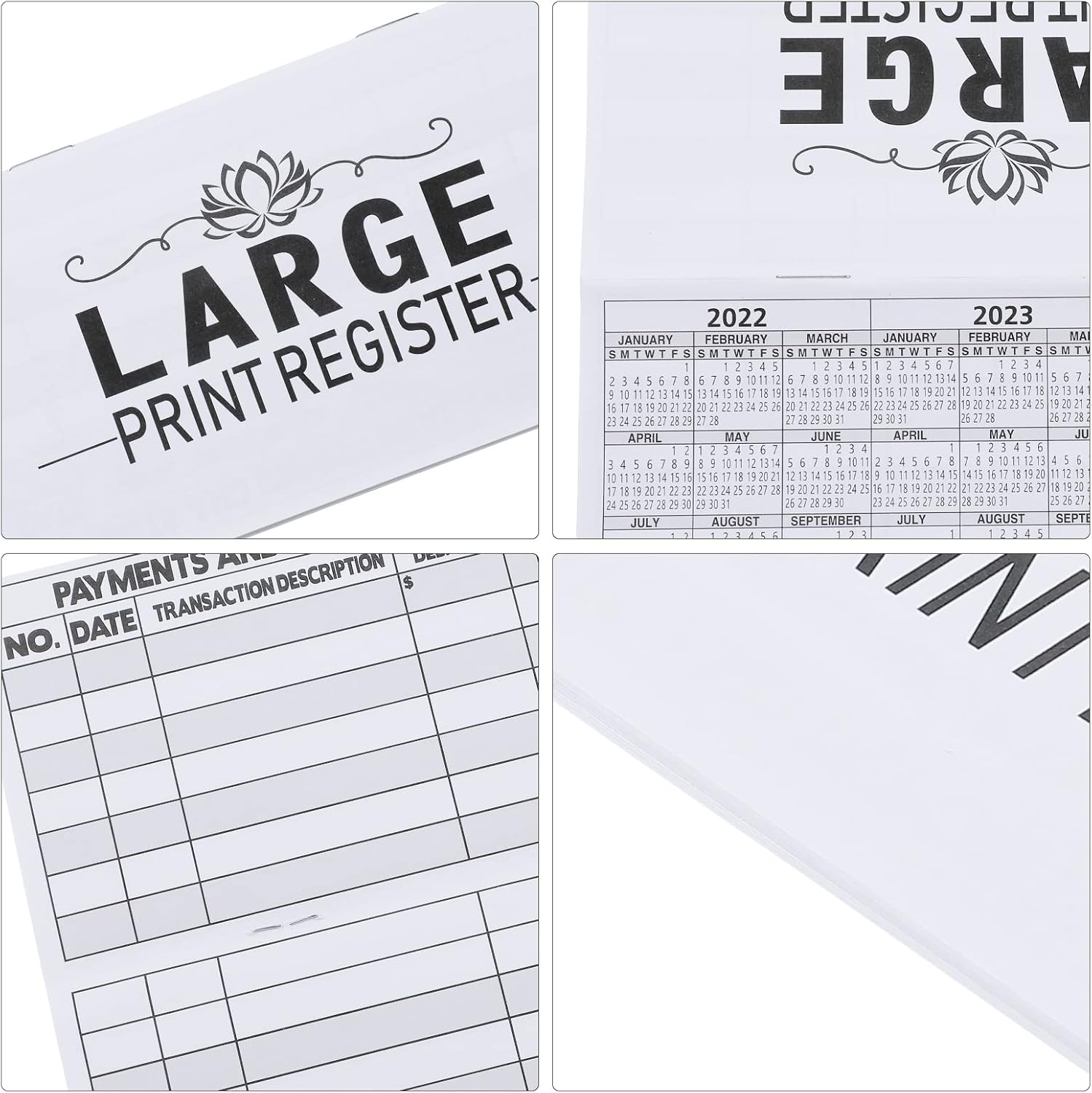 16 Pcs Large Print Checkbook Register D321
