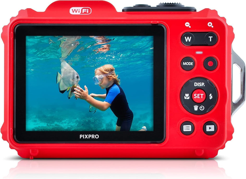 Red Rugged Waterproof Digital Camera with Case, Monopod, Card Reader (9 Items) X37211