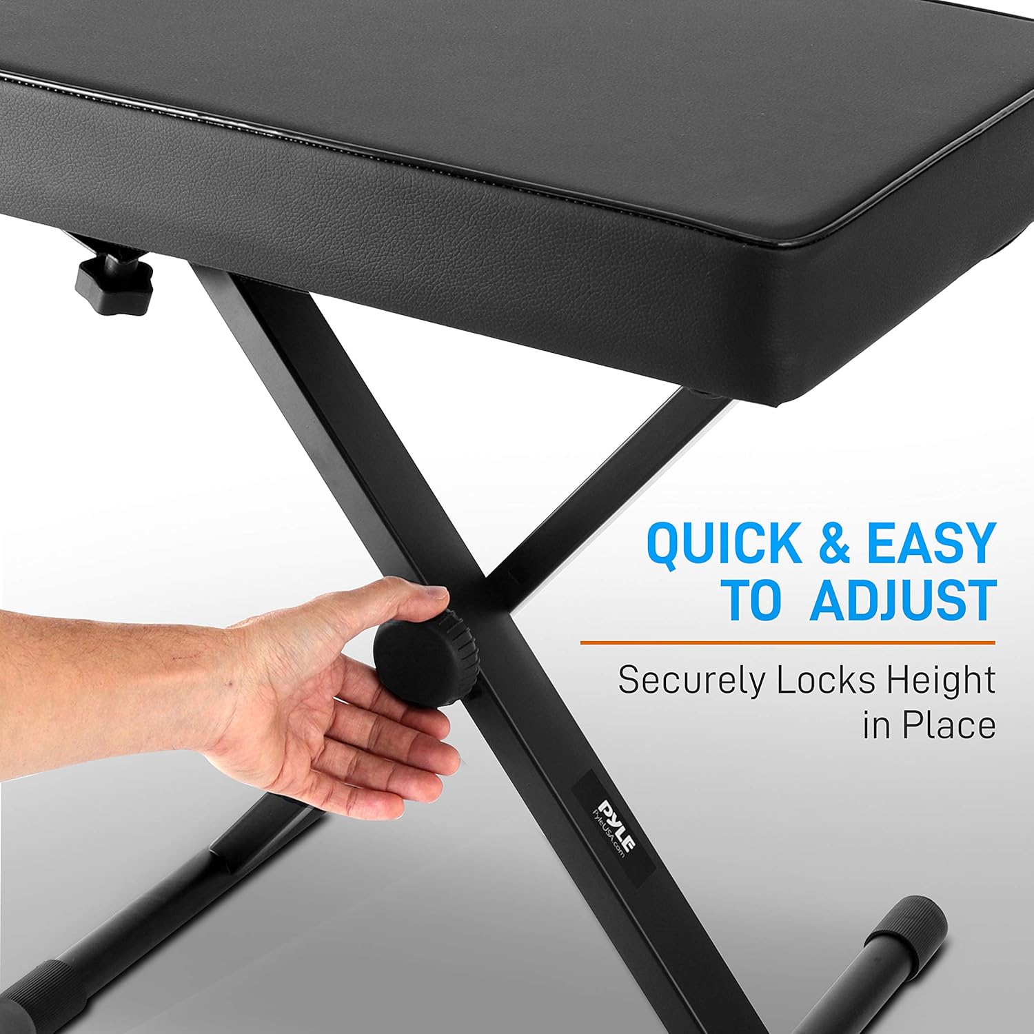 Adjustable Padded Bench Keyboard Piano Seat with Extra Thick Foam Cushion C143