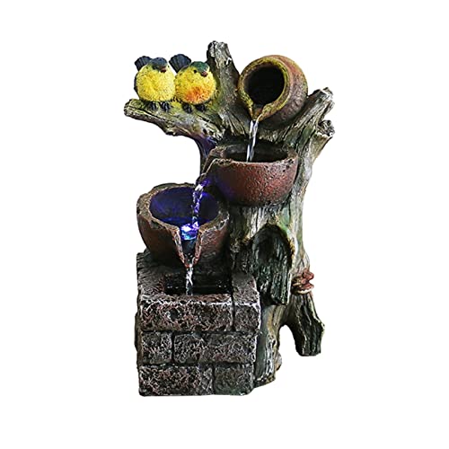 Desktop Fountain with Bird Resin Q918
