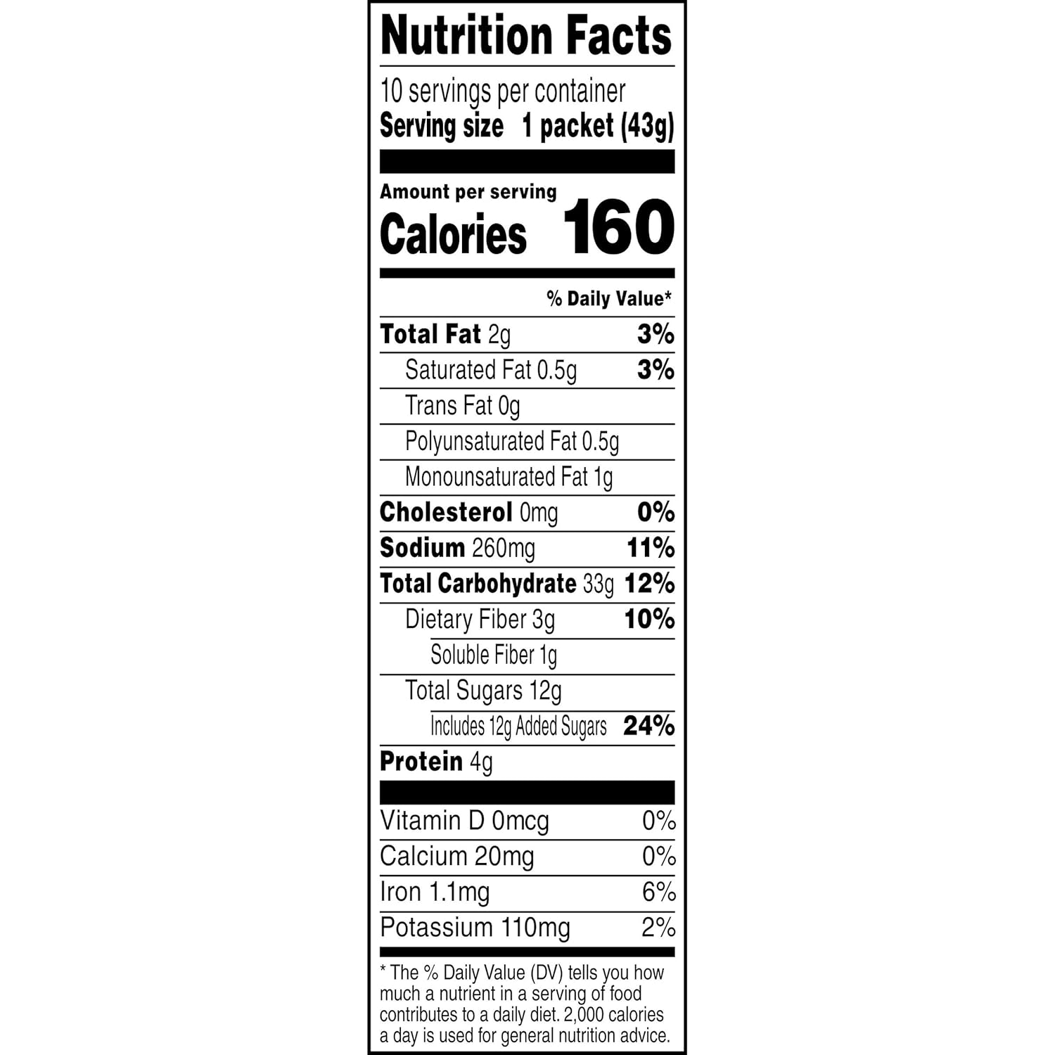 Maple Brown Sugar Instant Oatmeal 10 Ct U116566