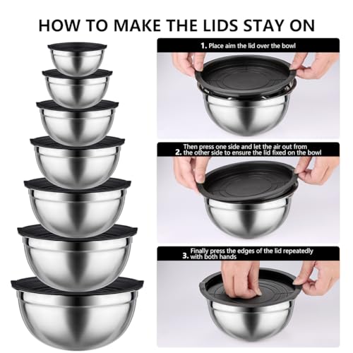 26 PCS Stainless Steel Nesting Black Mixing Bowls Set Y300531