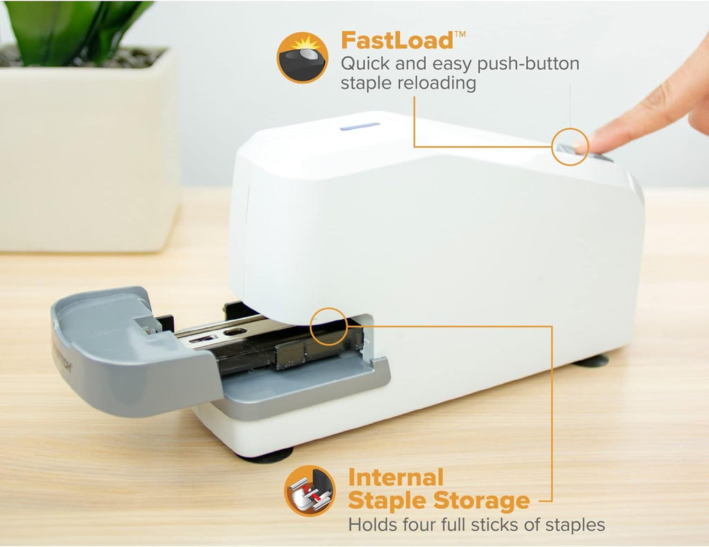 White 25 Sheet Electric Stapler O60407