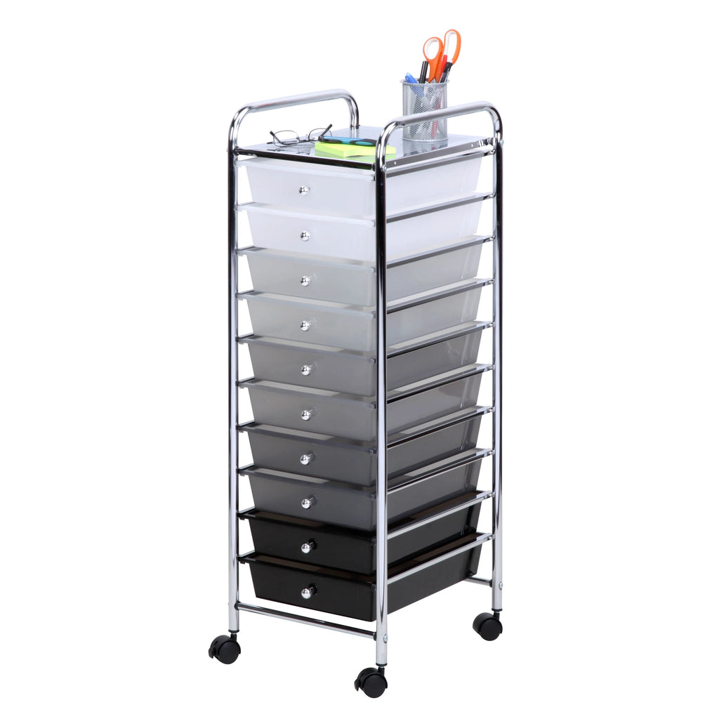 10-Drawer Multi-Color Rolling Cart A849